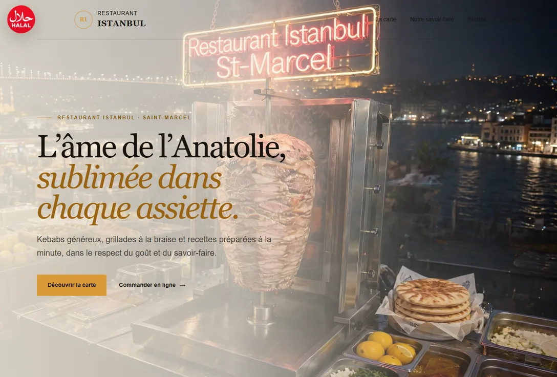 Aperçu du site de démonstration Restaurant Istanbul : cuisine et présentation du restaurant